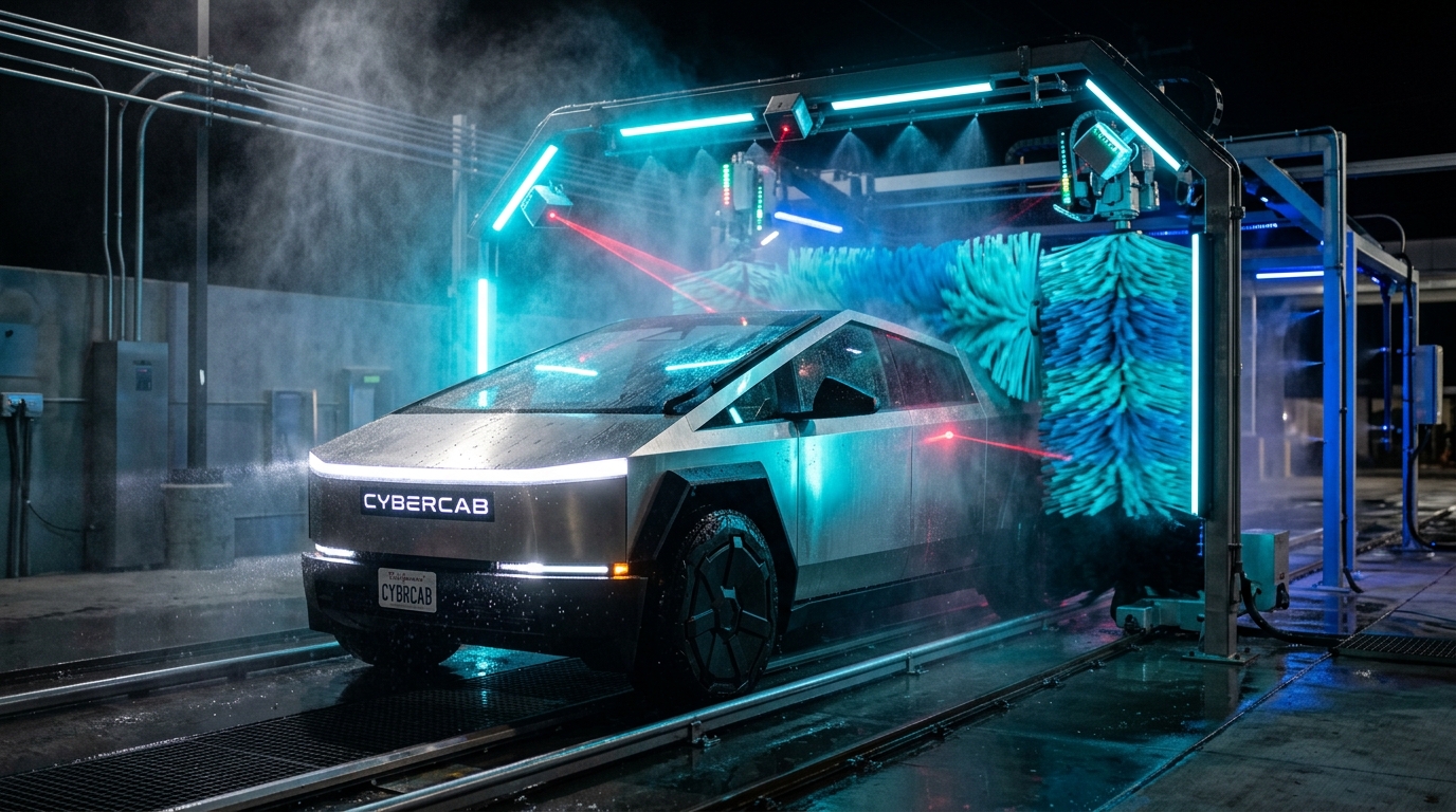 Cybercab Robotic Cleaning & Detailing Bay